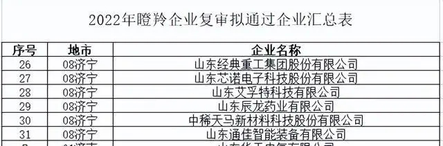 濟寧市上榜2022年度山東省“瞪羚”“獨角獸”企業(yè)名單