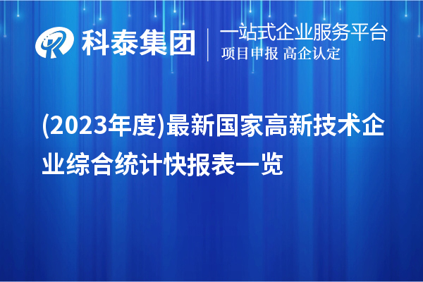 (2023年度)最新國(guó)家高新技術(shù)企業(yè)綜合統(tǒng)計(jì)快報(bào)表一覽