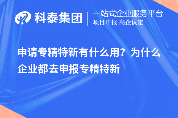 申請專精特新有什么用？為什么企業(yè)都去申報專精特新