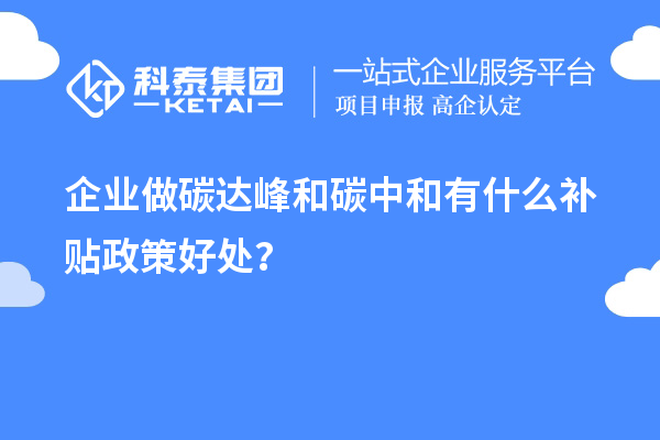 企業(yè)做碳達峰和碳中和有什么補貼政策好處？