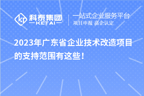 2023年廣東省企業(yè)技術(shù)改造項目的支持范圍有這些！