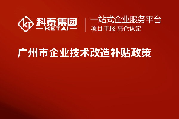 廣州市企業(yè)技術改造補貼政策