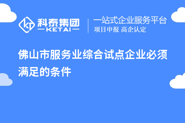 佛山市服務(wù)業(yè)綜合試點(diǎn)企業(yè)必須滿足的條件