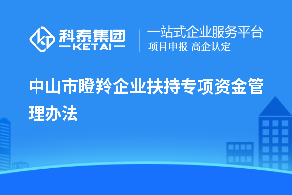 中山市瞪羚企業(yè)扶持專(zhuān)項(xiàng)資金管理辦法