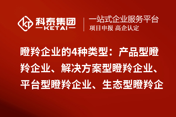 瞪羚企業(yè)的4種類型：產(chǎn)品型瞪羚企業(yè)、解決方案型瞪羚企業(yè)、平臺型瞪羚企業(yè)、生態(tài)型瞪羚企業(yè)