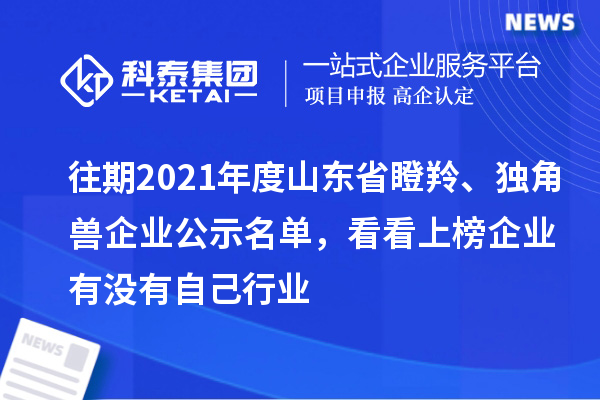 往期2021年度山東省瞪羚、獨(dú)角獸企業(yè)公示名單，看看上榜企業(yè)有沒有自己行業(yè)