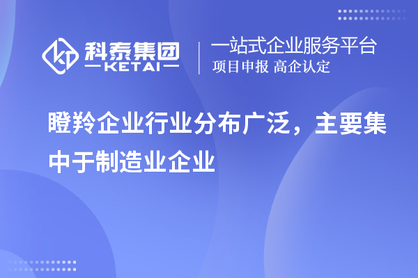 瞪羚企業(yè)行業(yè)分布廣泛，主要集中于制造業(yè)企業(yè)