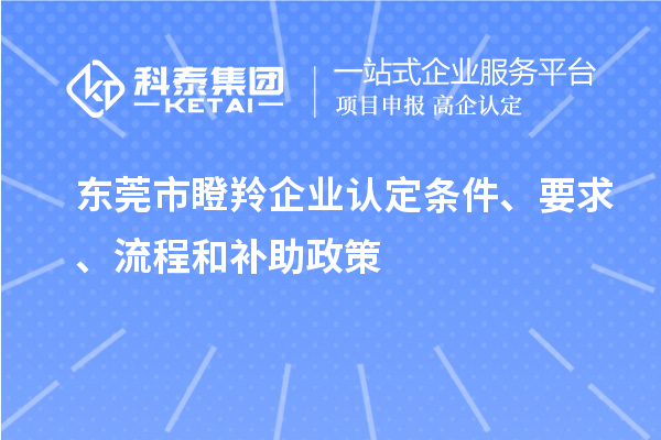 東莞市瞪羚企業(yè)認定條件、要求、流程和補助政策