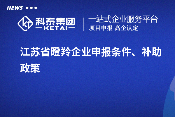 江蘇省瞪羚企業(yè)申報(bào)條件、補(bǔ)助政策