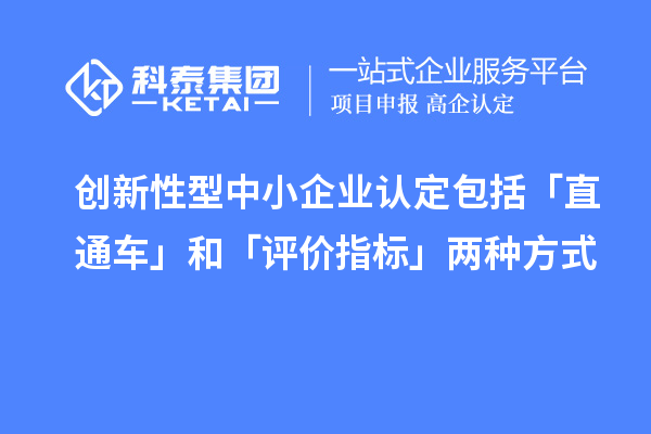 創(chuàng)新性型中小企業(yè)認定包括「直通車」和「評價指標」兩種方式