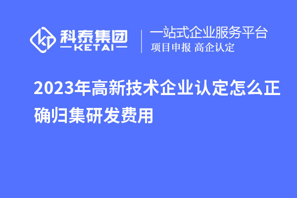 2023年高新技術(shù)企業(yè)認(rèn)定怎么正確歸集研發(fā)費(fèi)用