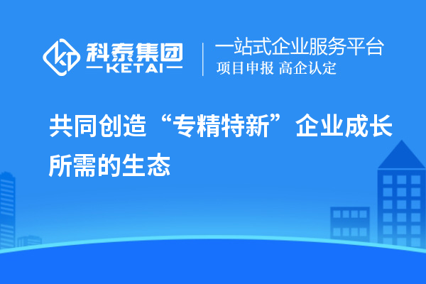 共同創(chuàng)造“專精特新”企業(yè)成長所需的生態(tài)