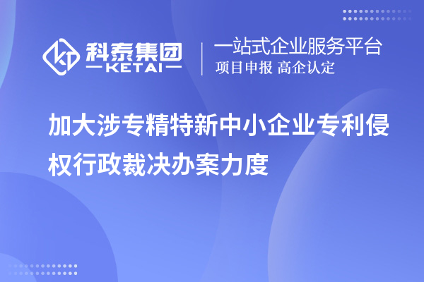 加大涉專精特新中小企業(yè)專利侵權(quán)行政裁決辦案力度