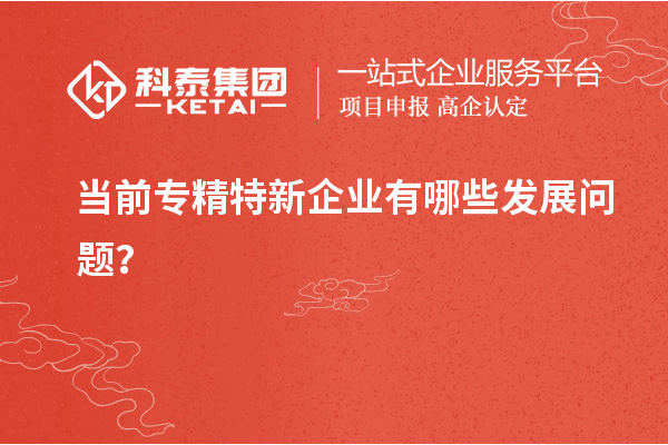 當(dāng)前專精特新企業(yè)有哪些發(fā)展問題？