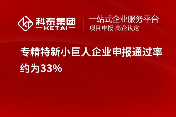 專精特新小巨人企業(yè)申報(bào)通過率約為33%