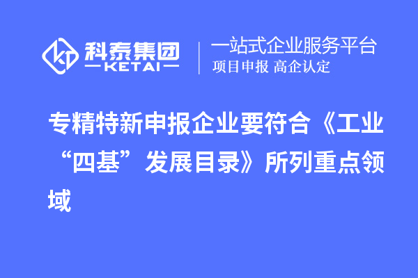 專精特新申報(bào)企業(yè)要符合《工業(yè)“四基”發(fā)展目錄》所列重點(diǎn)領(lǐng)域