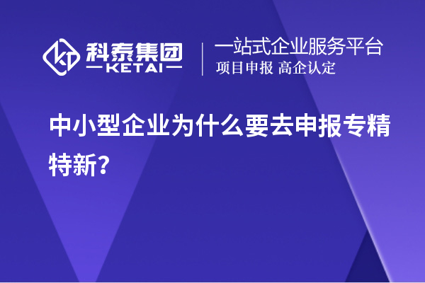 中小型企業(yè)為什么要去申報專精特新？