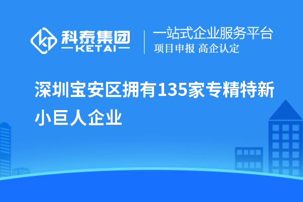 深圳寶安區(qū)擁有135家專精特新小巨人企業(yè)