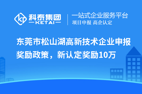 東莞市松山湖高新技術(shù)企業(yè)申報獎勵政策，新認(rèn)定獎勵10萬