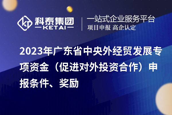 2023年廣東省中央外經貿發(fā)展專項資金（促進對外投資合作）申報條件、獎勵