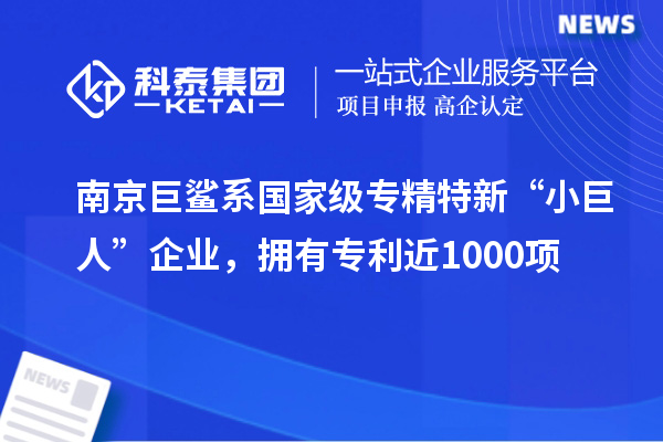 南京巨鯊系國(guó)家級(jí)專精特新“小巨人”企業(yè)，擁有專利近1000項(xiàng)