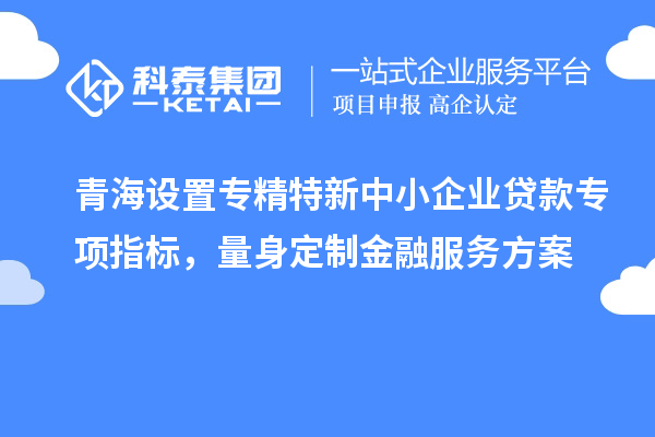 青海設(shè)置專精特新中小企業(yè)貸款專項(xiàng)指標(biāo)，量身定制金融服務(wù)方案