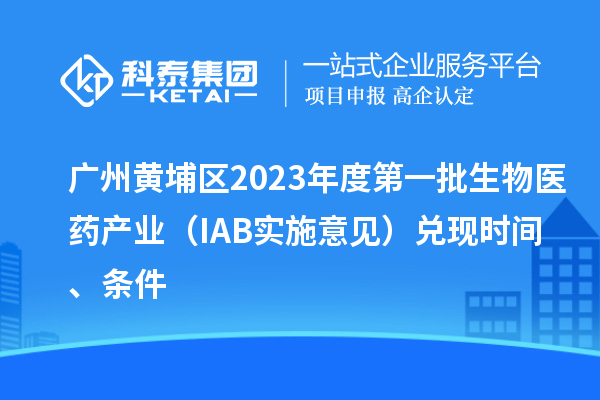 廣州黃埔區(qū)2023年度第一批生物醫(yī)藥產(chǎn)業(yè)（IAB實(shí)施意見(jiàn)）兌現(xiàn)時(shí)間、條件