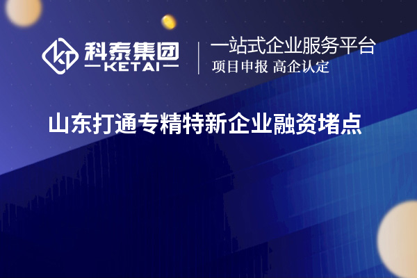 山東打通專精特新企業(yè)融資堵點(diǎn)