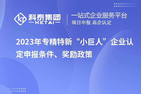 2023年專精特新“小巨人”企業(yè)認定申報條件、獎勵政策