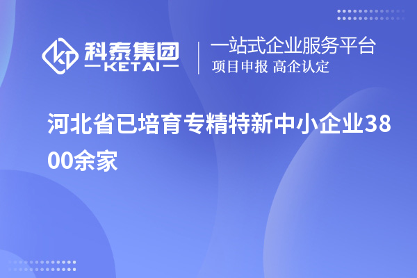 河北省已培育專(zhuān)精特新中小企業(yè)3800余家