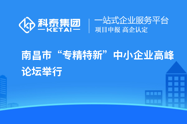 南昌市“專精特新”中小企業(yè)高峰論壇舉行