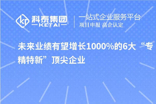 未來(lái)業(yè)績(jī)有望增長(zhǎng)1000%的6大“專精特新”頂尖企業(yè)