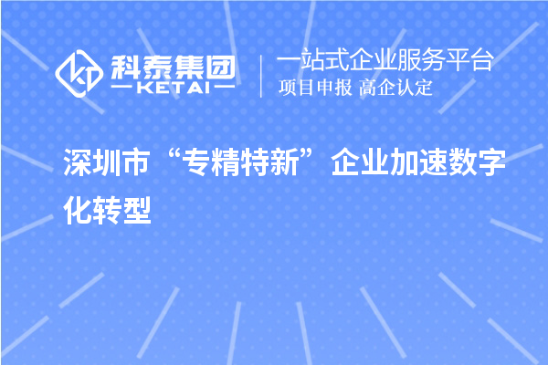 深圳市“專(zhuān)精特新”企業(yè)加速數(shù)字化轉(zhuǎn)型