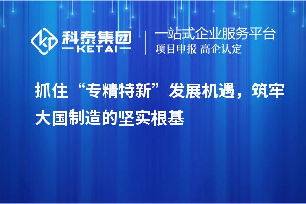 抓住“專精特新”發(fā)展機(jī)遇，筑牢大國(guó)制造的堅(jiān)實(shí)根基