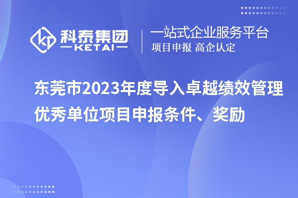 東莞市2023年度導(dǎo)入卓越績(jī)效管理優(yōu)秀單位項(xiàng)目申報(bào)條件、獎(jiǎng)勵(lì)