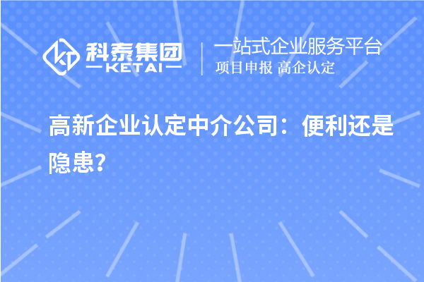 高新企業(yè)認(rèn)定中介公司：便利還是隱患？