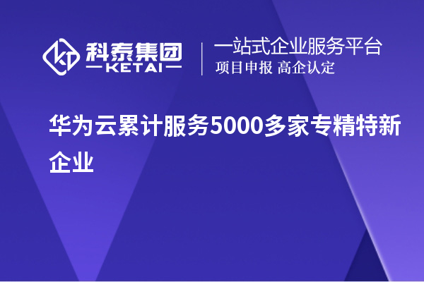 華為云累計服務(wù)5000多家專精特新企業(yè)