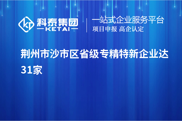 荊州市沙市區(qū)省級(jí)專(zhuān)精特新企業(yè)達(dá)31家