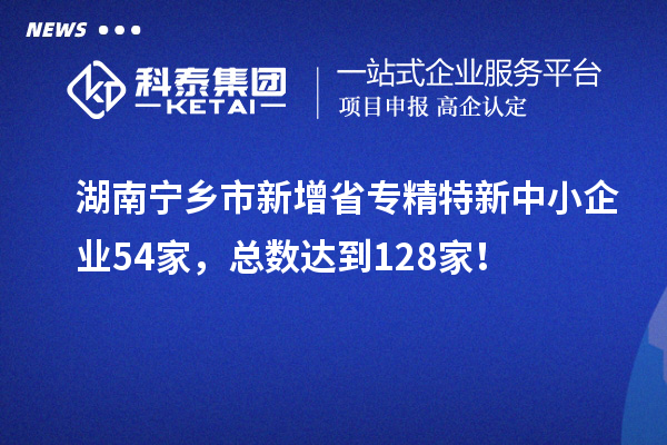 湖南寧鄉(xiāng)市新增省專精特新中小企業(yè)54家，總數達到128家！