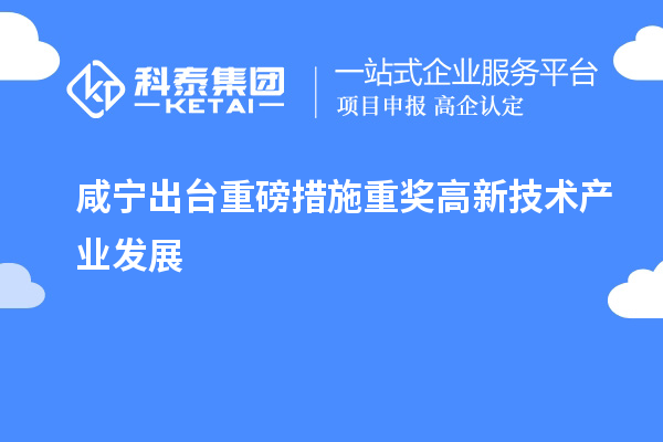 咸寧出臺重磅措施重獎高新技術(shù)產(chǎn)業(yè)發(fā)展