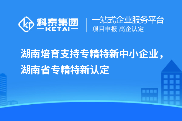 湖南培育支持專精特新中小企業(yè)，湖南省專精特新認(rèn)定