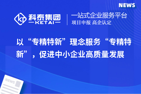 以“專精特新”理念服務(wù)“專精特新”，促進(jìn)中小企業(yè)高質(zhì)量發(fā)展