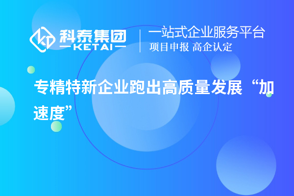 專精特新企業(yè)跑出高質(zhì)量發(fā)展“加速度”