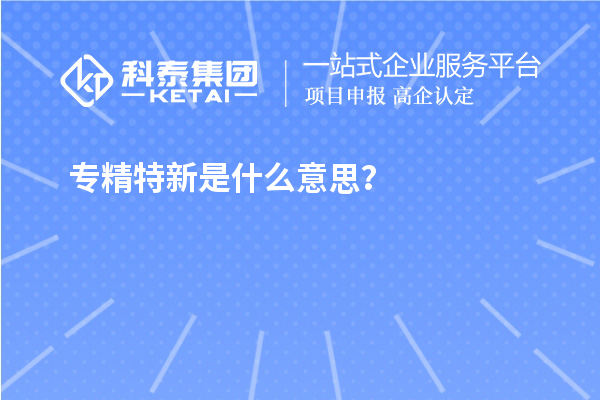 專精特新是什么意思？