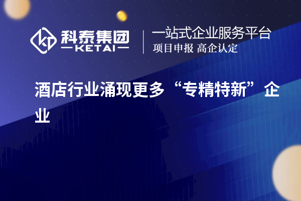 酒店行業(yè)涌現(xiàn)更多“專精特新”企業(yè)