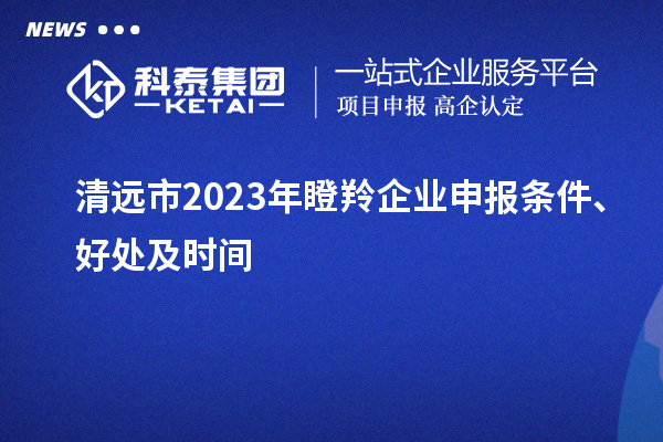 清遠市2023年瞪羚企業(yè)申報條件、好處及時間