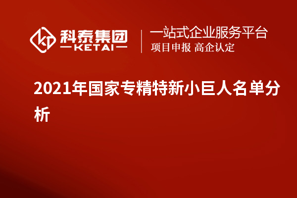 2021年國家專精特新小巨人名單分析