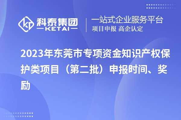 2023年東莞市專項資金知識產(chǎn)權(quán)保護類項目（第二批）申報時間、獎勵