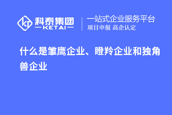 什么是雛鷹企業(yè)、瞪羚企業(yè)和獨角獸企業(yè)