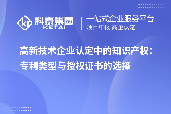 高新技術(shù)企業(yè)認定中的知識產(chǎn)權(quán)：專利類型與授權(quán)證書的選擇